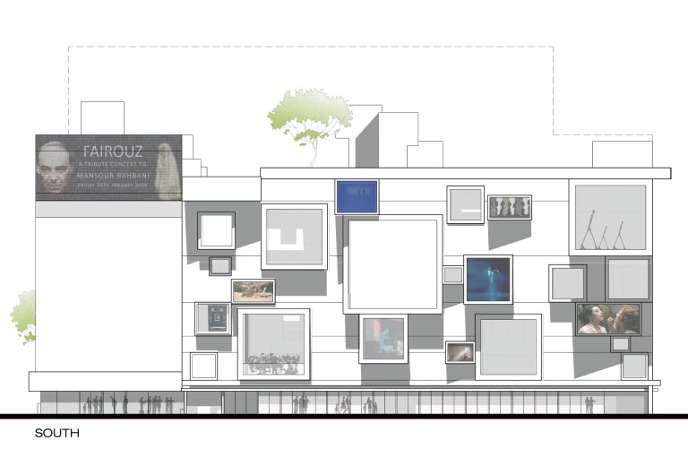 beirut house of arts + culture_elevation_south