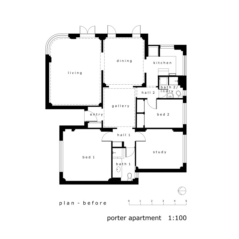Porter Apartment_plan1_before_Stephen Varady Image ©