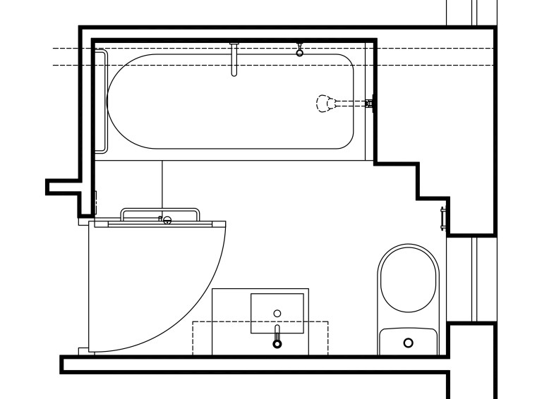 Porter Apartment_plan_bathroom 2_Stephen Varady Image ©